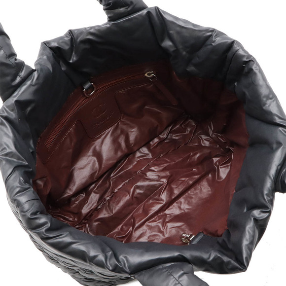 CHANEL Quilted Nylon Leather Small Tote Black 8610 ⭐ - Picture 6 of 9